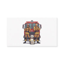 Anime-Feuerwehrleute & Dalmatiner-Karte
