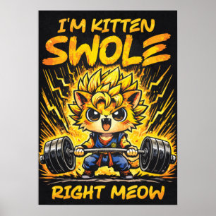Anime Fitness-Katze, Kitten Swole Right Meow, Lust Poster