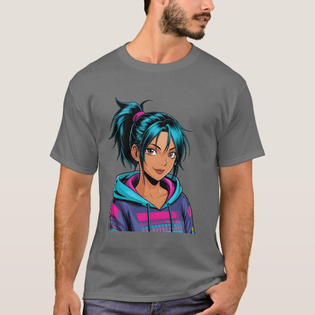 Anime-Frau Geschenk T-Shirt (Vorderseite)