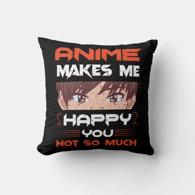 Anime freut mich nicht so sehr kissen (Vorderseite)