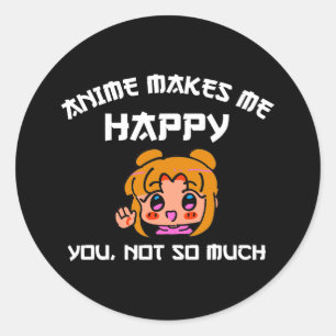 Anime freut mich nicht so sehr runder aufkleber