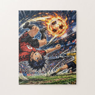 Anime-Fußball-Fahrradkick