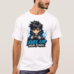 Anime-Gamer Level Up Your Power – Gaming-T-Shirt T-Shirt