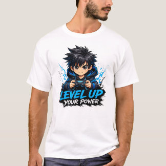 Anime-Gamer Level Up Your Power – Gaming-T-Shirt T-Shirt