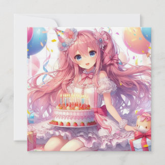 Anime-Geburtstag Personalisiert Benutzerdefiniert Einladung