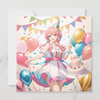 Anime-Geburtstags-Einladung Personalisiert Benutze Einladung