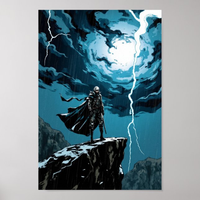 Anime-Gewitter-Krieger-Wandkunst Poster (Vorne)