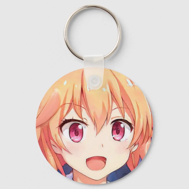Anime-Ginger-Hair-Pflaumenaugen Schlüsselanhänger (Vorderseite)