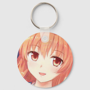 Anime ginger-haired girl plum eyes schlüsselanhänger