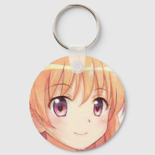 Anime ginger-haired girl plum eyes schlüsselanhänger