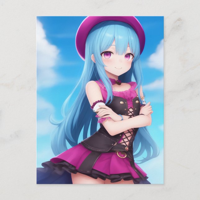Anime Girl 007 Postkarte (Vorderseite)