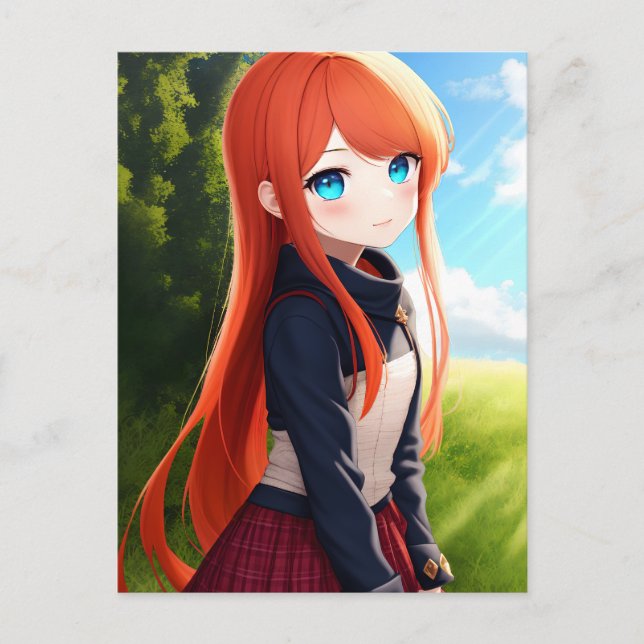 Anime Girl 019 Postkarte (Vorderseite)