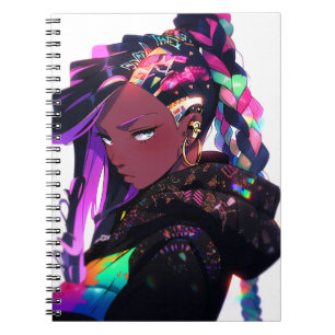 Anime Girl American Art Notizblock