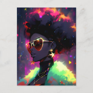 Anime Girl American Art Postkarte