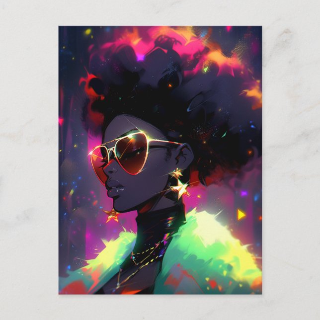 Anime Girl American Art Postkarte (Vorderseite)