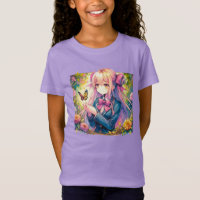 Anime Girl and Butterfly Wassercolor