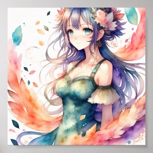 Anime Girl Artwork Poster (Vorne)