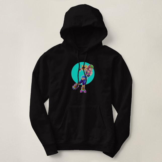 Anime Girl Character with roller Skate Hoodie (Design vorne)