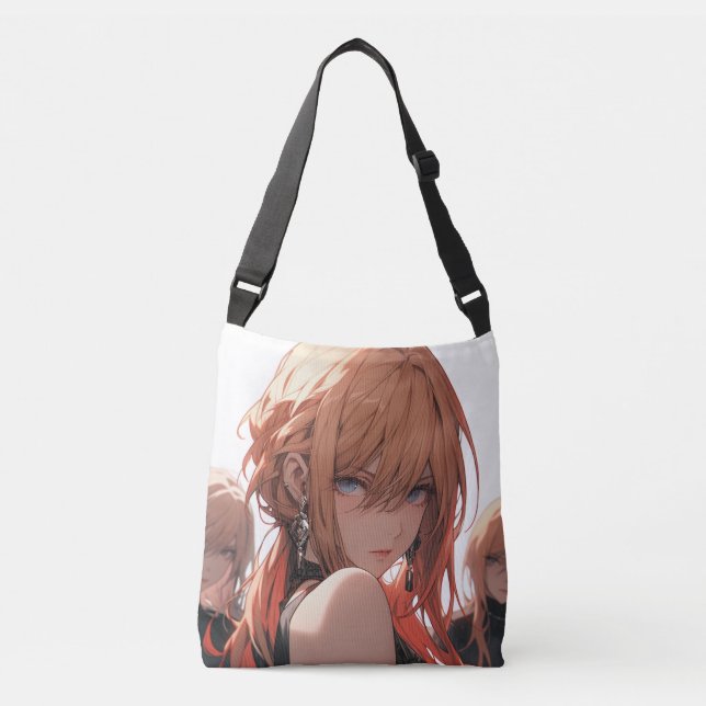 Anime-Girl-Chefin Tragetaschen Mit Langen Trägern (Vorderseite)