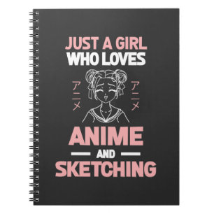 Anime Girl Cosplay Teen Manga Sketch Notizblock