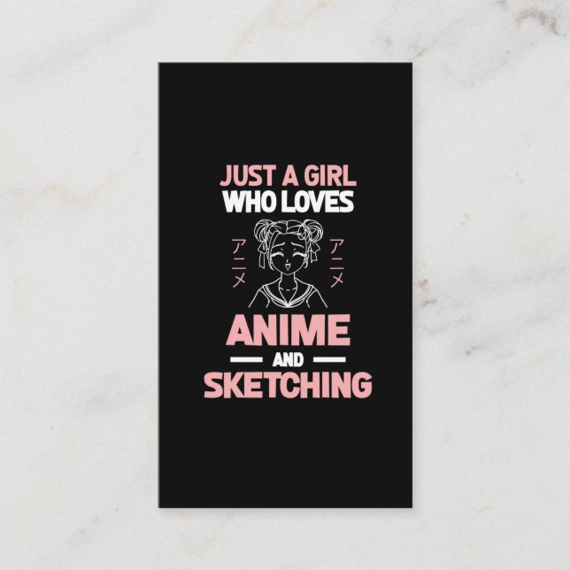 Anime Girl Cosplay Teen Manga Sketch Visitenkarte (Vorderseite)