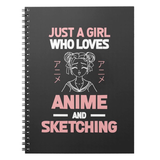 Anime Girl Cosplay Teen Manga Sketching Notizblock (Vorderseite)