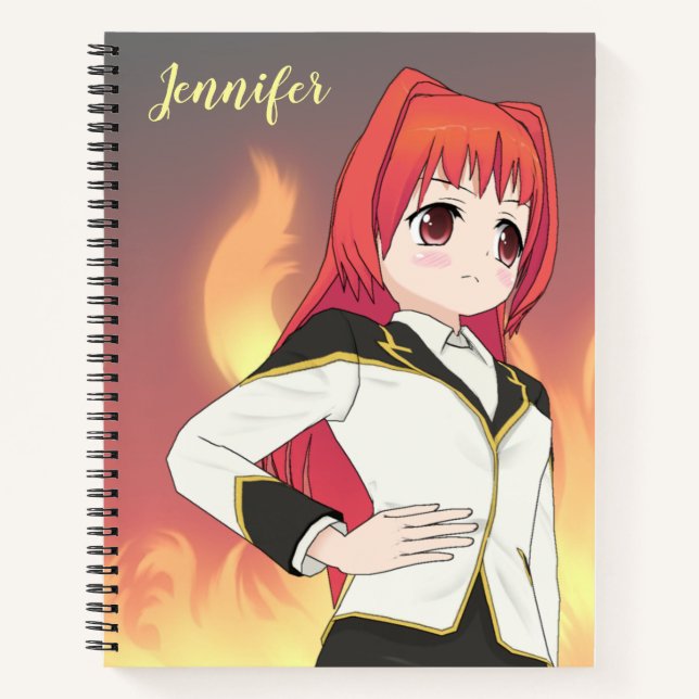 Anime Girl Design Notebook Notizbuch (Vorderseite)