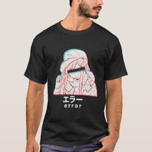 Anime Girl Error Glitch Aesthetic Japanisch Manga T-Shirt