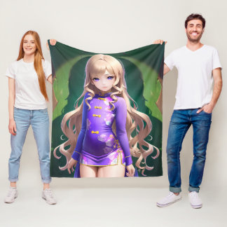 Anime Girl Fleecedecke