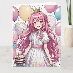Anime Girl Geburtstag Karte