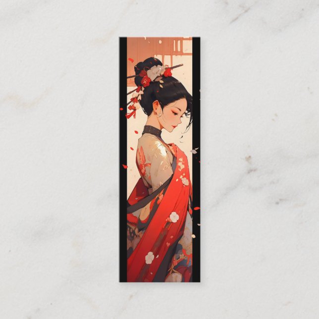 Anime Girl Geisha Mini Visitenkarte (Vorderseite)