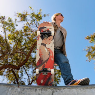 Anime Girl Geisha Skateboard
