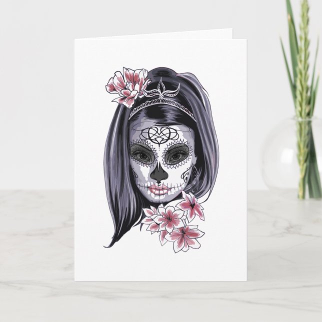 Anime Girl Gezeichnet Anime Tattoo Karte (Vorderseite)