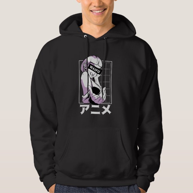 Anime Girl Gothic Ästhetik Waifu 90er Hoodie (Vorderseite)