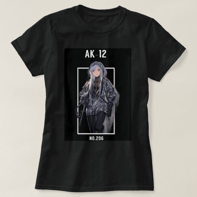 anime girl gun  T-Shirt (Design vorne)