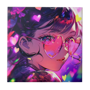 Anime Girl Hearts Fliese
