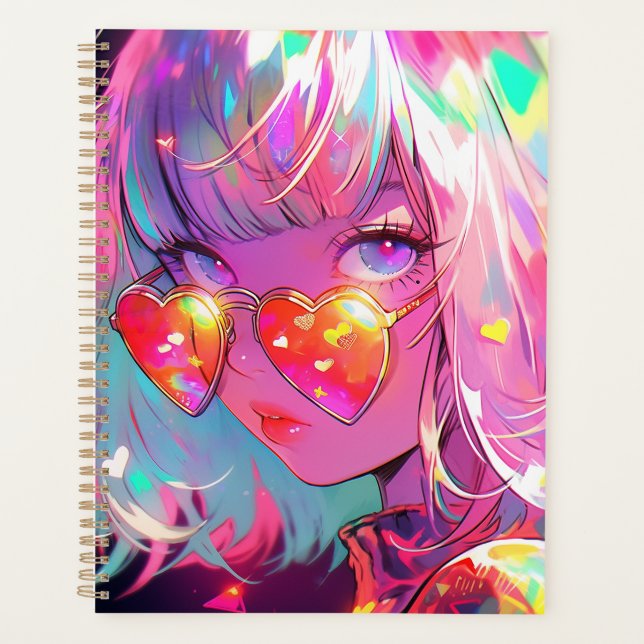 Anime Girl Hearts Planer (Vorderseite)