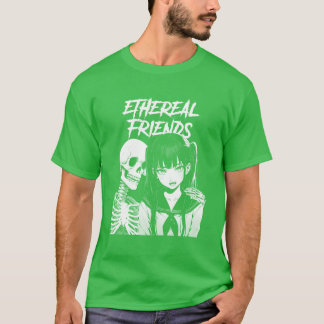 Anime Girl Horror Skelett ätherische Freundin Vint T-Shirt