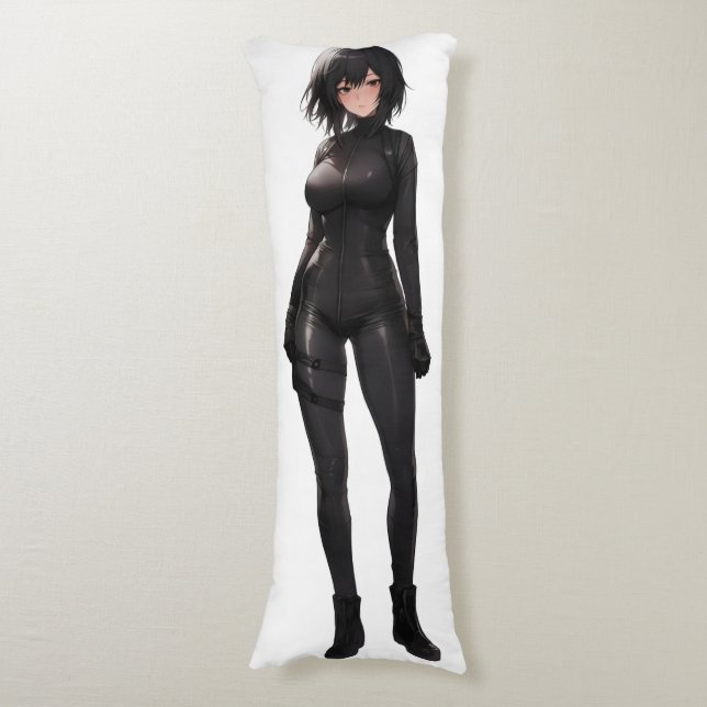 Anime Girl in Bodysuit Seitenschläferkissen (Vorderseite Vertikal)