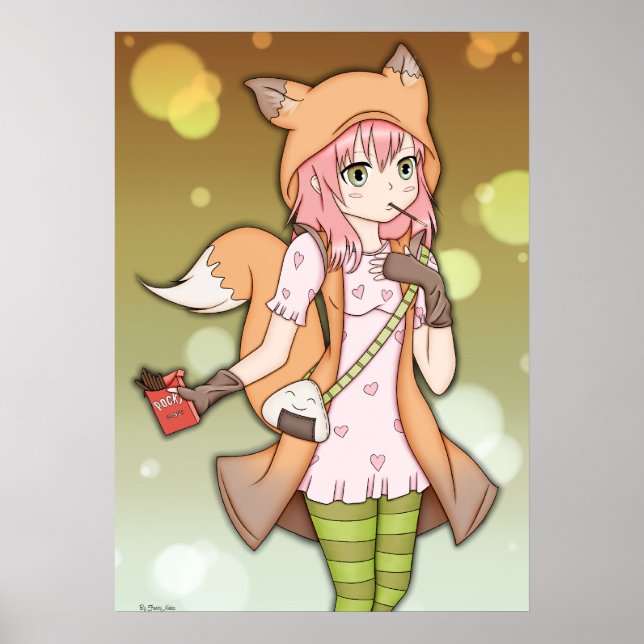 Anime Girl in Fox Cosplay Poster (Vorne)