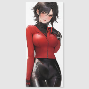 Anime Girl in Leather Magnetkarte