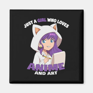 Anime Girl Just a Girl, die Anime und Art Lieben Magnet