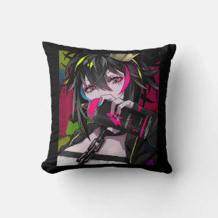 Anime Girl Kawaii Waifu Ästhetisch Japanisch Otaku Kissen