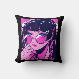Anime Girl Kawaii Waifu Pink Ästhetik Japanischer  Kissen