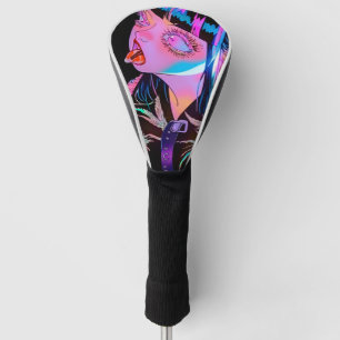 Anime Girl klebt ihre Zunge raus Golf Headcover