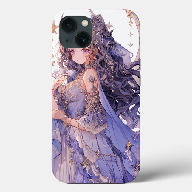 Anime Girl Lila Moon Princess Fantasy Art Case-Mate iPhone Hülle (Rückseite)
