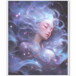 Anime Girl Made of Stars Aufkleber