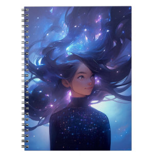 Anime Girl Made of Stars Notizblock