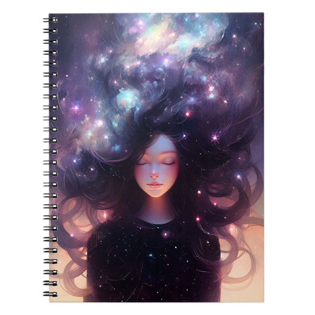 Anime Girl Made of Stars Notizblock (Vorderseite)