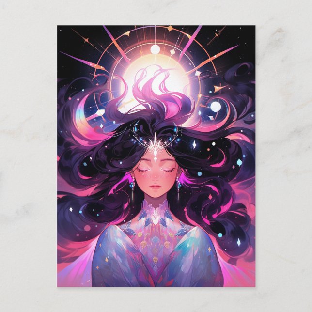 Anime Girl Magical Princess Postkarte (Vorderseite)